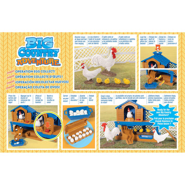 Big Country Toys: Chicken Coop Adventure - 11-Piece Farm Toy Playset, Rooster & Chicken Animal Figurines, Interactive Egg Gathering, Fencing, Kids 3+