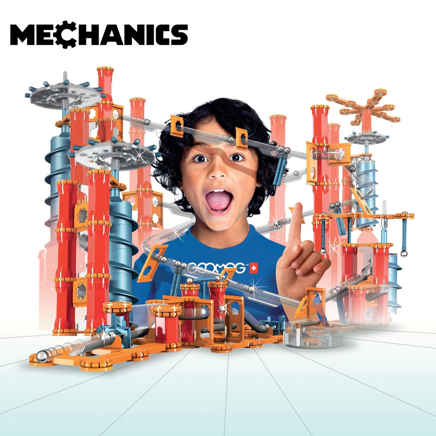 Geomag Magnetic Toys Magnets for Kids Mechanics Goal Challenge Educational Board Game & Building Set Swiss-Made Age 7+ 96 Piece, Multicolor (769)