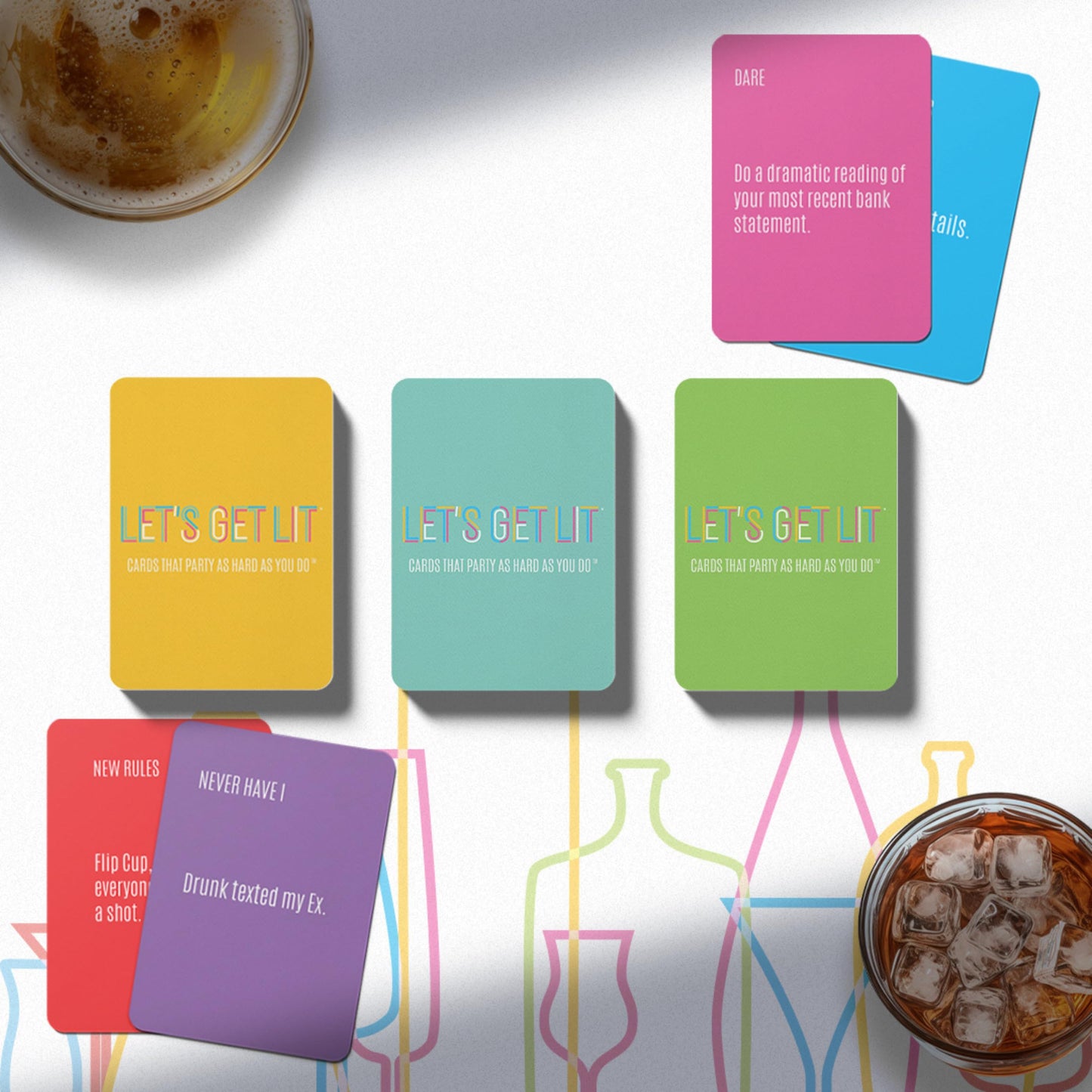 Let's Get Lit Drinking Game for Adults - Includes 8 Mini Drinking Games for Parties, Pregaming and Groups - Ages 21+, 2+ Players, 30 Minute Playtime