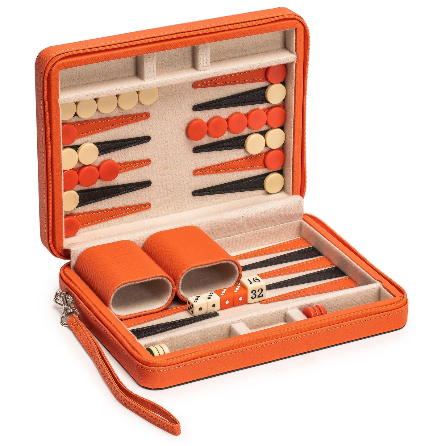 Yellow Mountain Imports Travel Size Backgammon Mini Game Set, Alanya - Magnetic Checkers and 9-inch Board in Sleek Leatherette Case - Classic Strategy