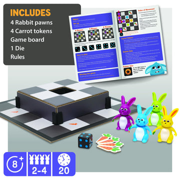 MindWare Stabbits: Strategic Bunny Battle Game - Beware of Backstabbing Rabbits with Lethal Carrots - Fun and Sneaky Board Game for 2-6 Players