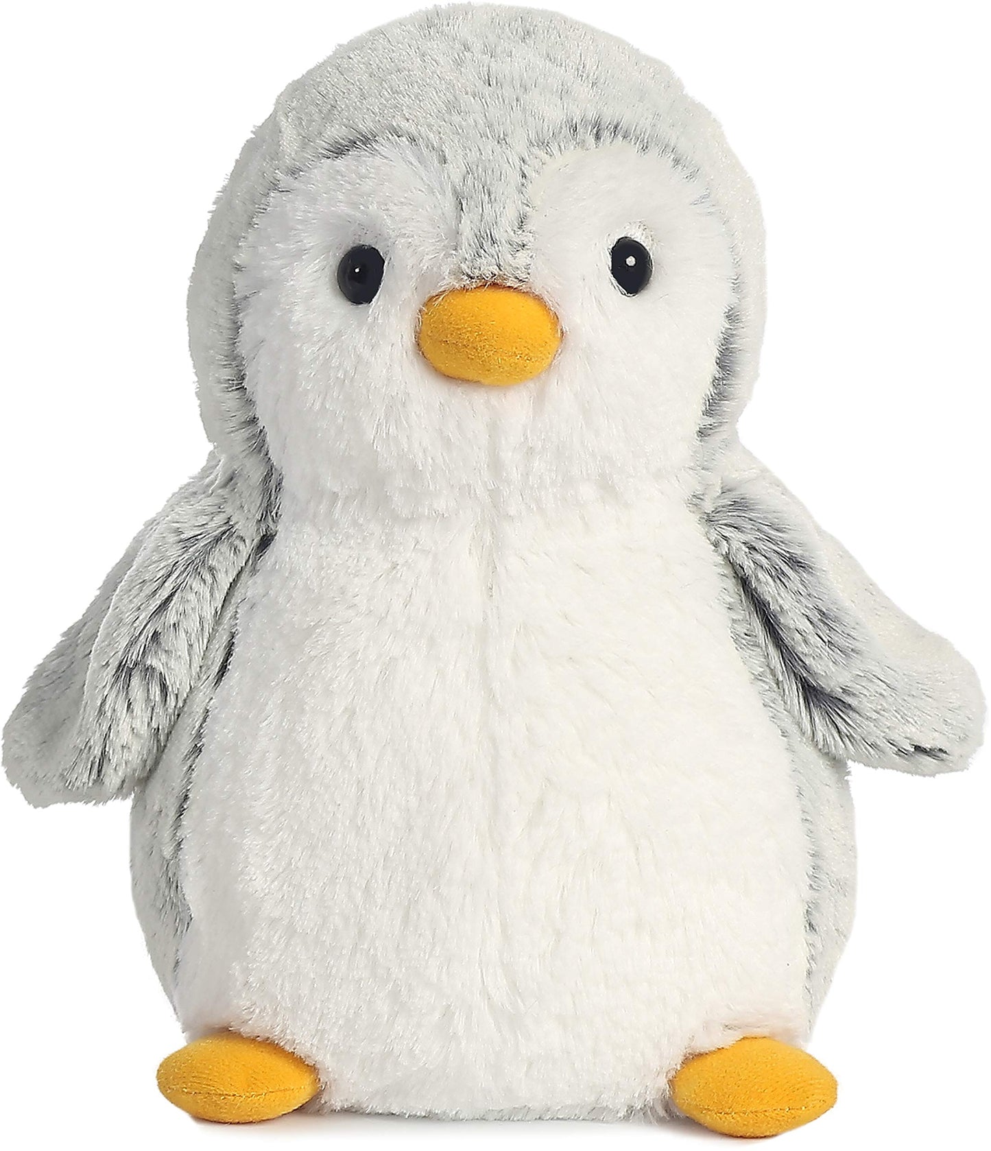 Aurora® Playful Pompom Penguin™ Stuffed Animal - Vibrant Companions for Warm Cuddles - Perfect for Adults, Kids, and Birthdays - Gray 8.5 Inches