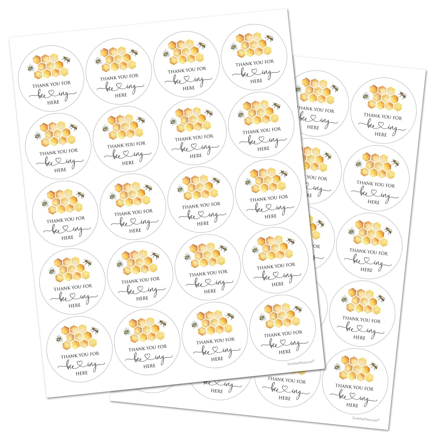2-Inch Round Thank You for Beeing Here Stickers - Set of 40