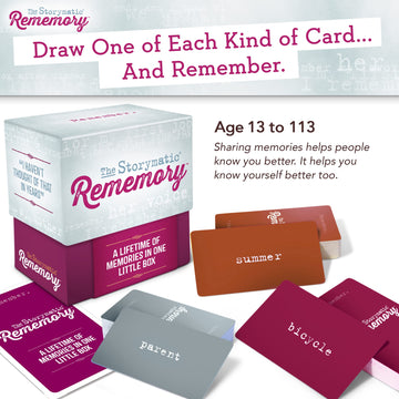 Storymatic Rememory - Writing Prompt and Memory Prompt - Conversation Cards for Family and Friends