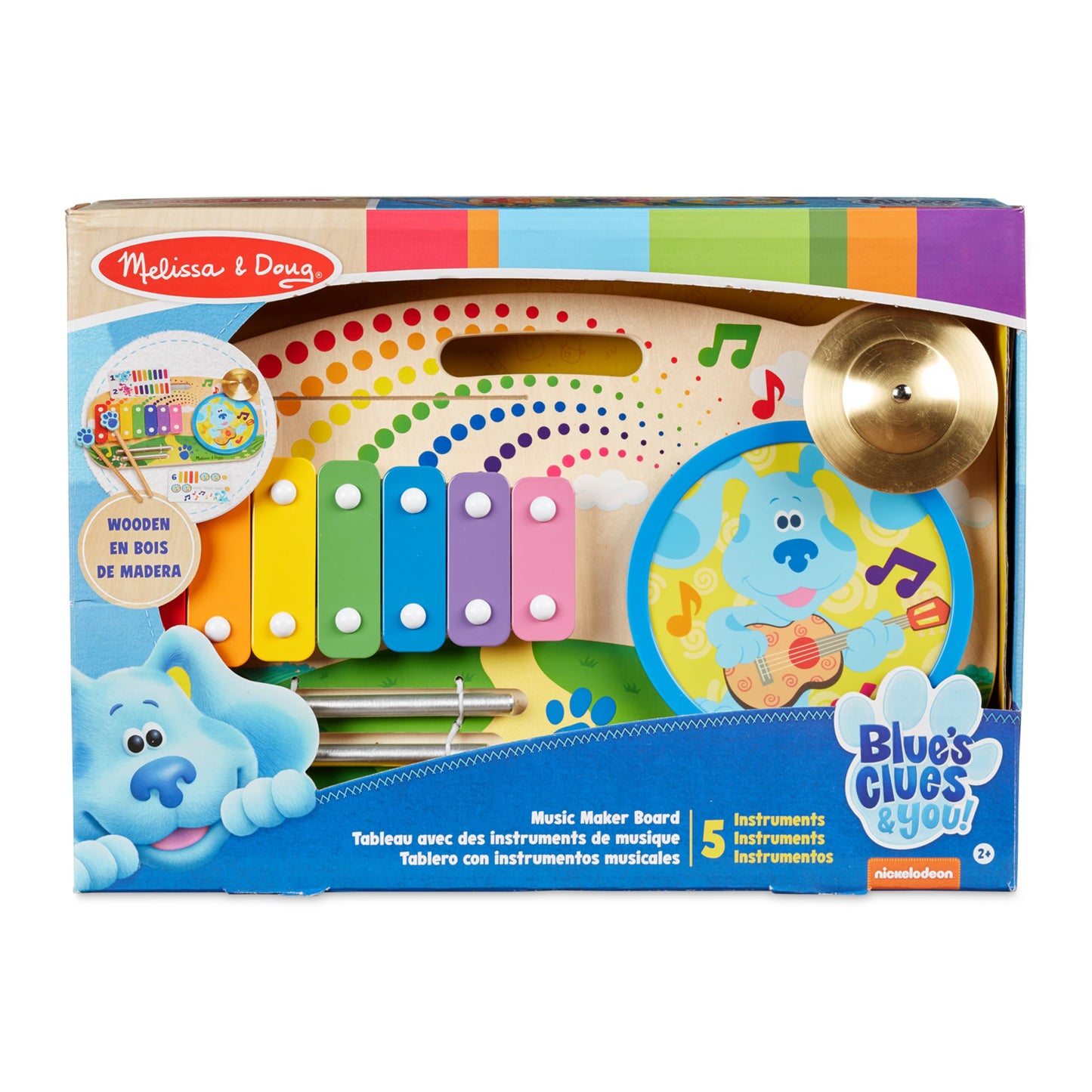Melissa & Doug Blue's Clues & You! Wooden Music Maker Board (5 Instruments)