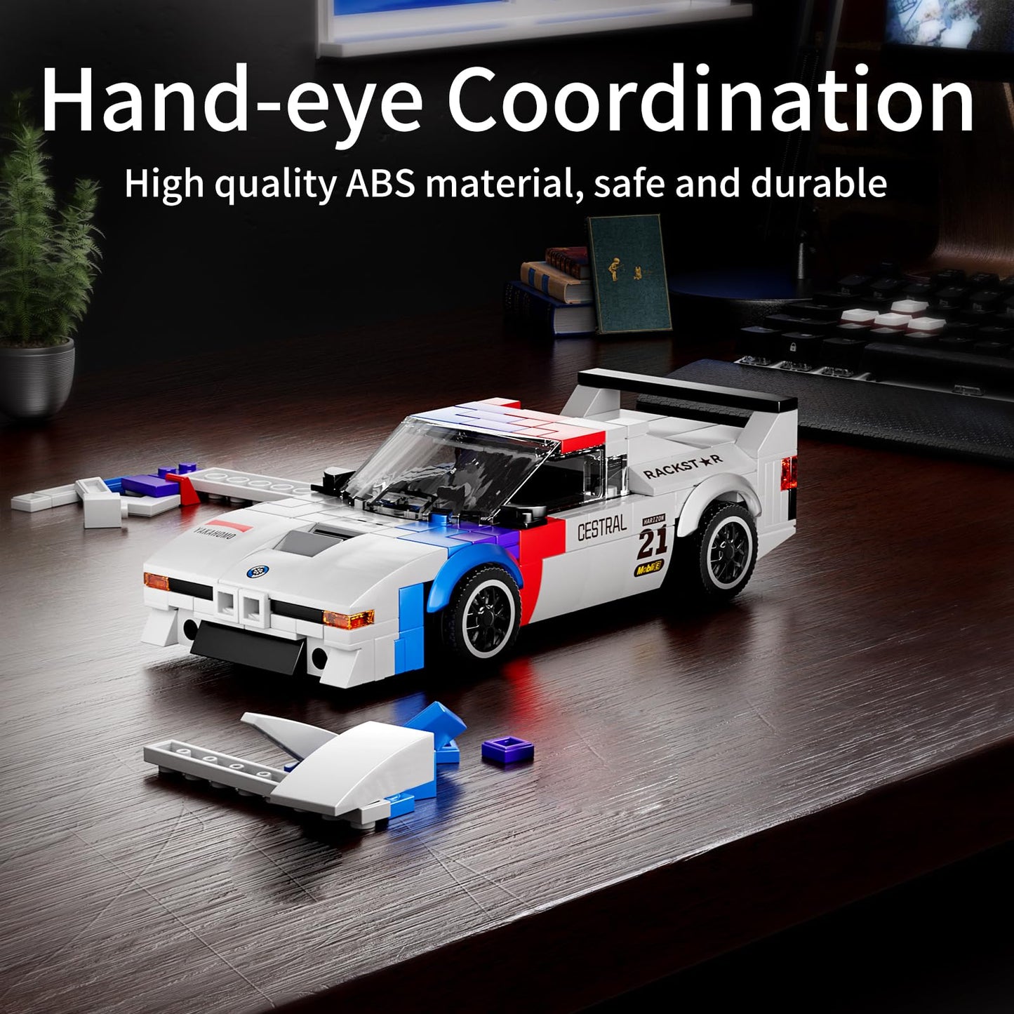 Mould King Speed Champion Race Car Building Toy with Display Case, 411 PCS