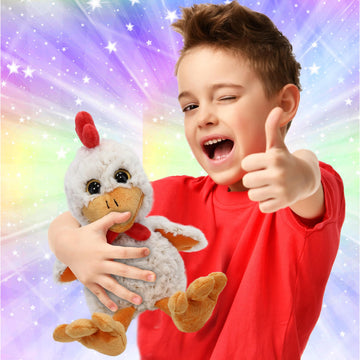 DolliBu Plush Rooster Stuffed Animal - Soft Plush Huggable Sitting Yellow Rooster, Adorable Playtime Plush Toy, Cute Farm Life Cuddle Gift for Kids