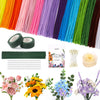 1050 PCS Pipe Cleaner Flower Kit, 15 Assorted Colors Pipe Cleaners Craft,Chenille Stems for DIY Flower Making Kit with Instructions,Floral