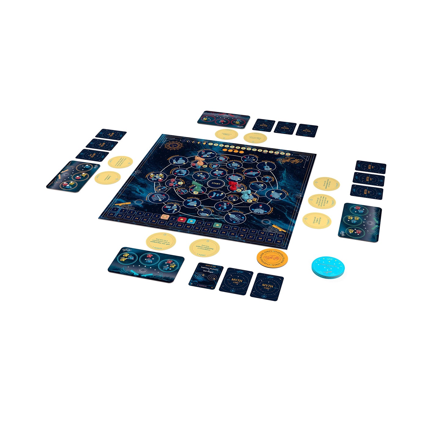 Buffalo Games - Starry Night Sky Game - Exploration Mission Based competative Sky Mapping Game - Goal Track Oriented Point System - Rich Board Layout