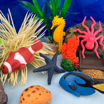 Safari Ltd. Coral Reef Toob - 11 Marine Life Figurines - Scuba Diver, Fish, Treasure, and More - Educational Toy Set for Boys, Girls, and Kids Ages 3+