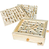 Sterling Games Wooden Labyrinth with 3 Swappable Boards - Classic Maze Game with 60, 36, and 25 Waypoints - Wooden Tilt Puzzle with Knob Control and 3