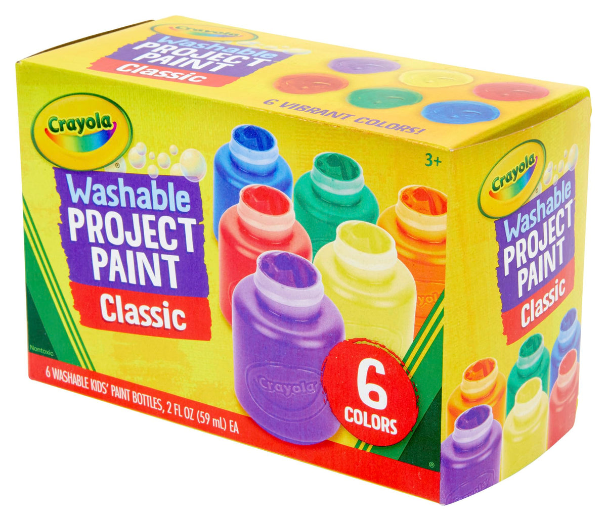 Crayola Washable Kids Paint, 6 Count, Kids At Home Activities, Painting Supplies, Gift, Assorted