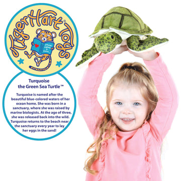 TigerHart Turquoise The Green Sea Turtle - 10 Inch Stuffed Animal Plush