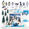 33 PCS Arctic Animals Figurines Set, Winter Animals Toy Figures With Display Box, Diorama Project Supplies Include Polar Bear, Penguin, Trees, Igloo
