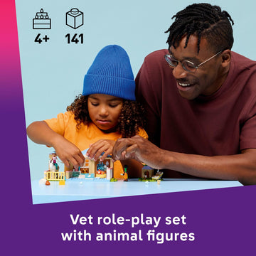 LEGO Friends Animal Vet Clinic Building Toy - Playset for Preschool Girls & Boys, Ages 4+ - Gift for Birthdays - W/Valeria & Zac Minidolls, 5 Toy