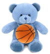 DolliBu Baby Blue Bear Stuffed Animal with Basketball Plush - Soft Huggable Blue Bear, Adorable Playtime Plush Toy, Cute Wildlife Gift, Personalized