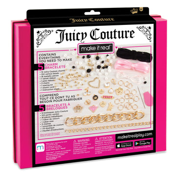 Make It Real: Juicy Coture Chains & Charms, DIY Bracelet Kit, Includes 12 Juicy Coture Charms, Makes Up to 5 Bracelets, Helps Young Girls Develop Fine