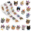 DSjuedui Birthday Cat Sticker Rolls - 1000Pcs Happy Birthday Cute Cat Vinyl Stickers for Kids Adults, Funny Realistic Kitty Waterproof Decals