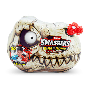 Smashers Dino Island Mini T-Rex Battles Playset (Red Dino) by ZURU Boys Dinosaur Battling Toys Shoots Fires Collectible Surprise Unboxing Skull