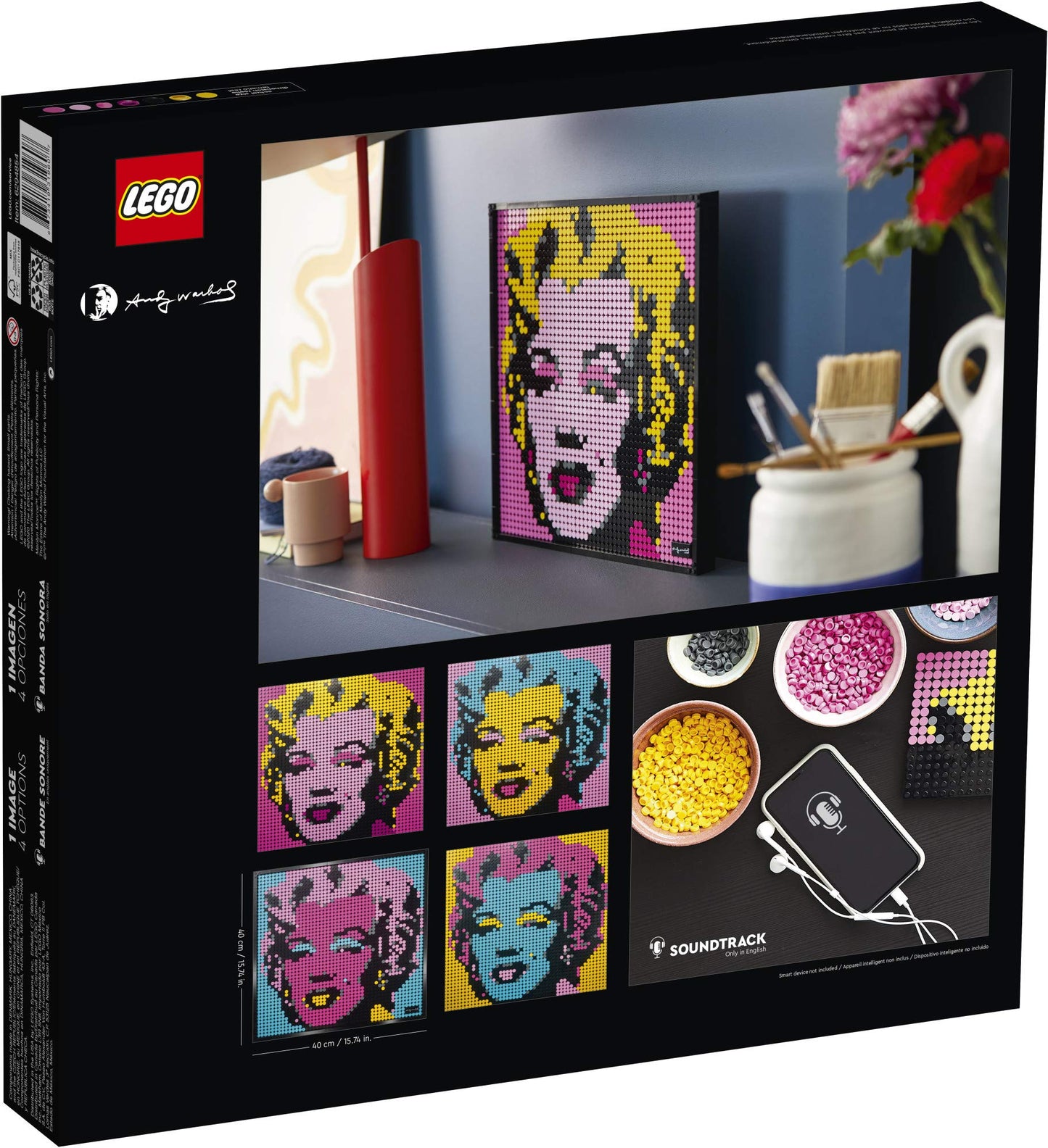 LEGO Art Andy Warhol’s Marilyn Monroe 31197 Collectible Building Kit for Adults; an Excellent Gift for Adults to Make Stunning Wall Art at Home and