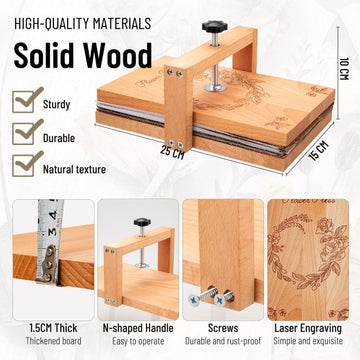 v2croft Flower Press Kit, Even Pressure 10" x 6" Wooden Flower Pressing Kit with 8 Layers for Dried Plant Preservation, DIY Arts, Gift for Craft