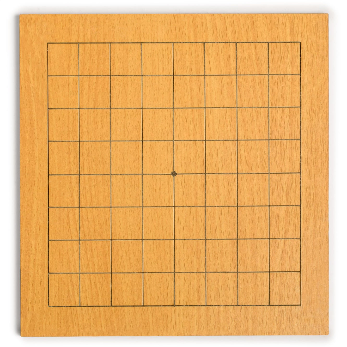 Yellow Mountain Imports Beechwood Veneer 0.4-Inch Etched Beginner's 9x9 Go Game Set Board with Single Convex Melamine Stones - Classic Strategy Board