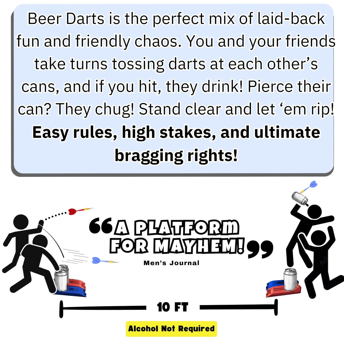 Beer Darts - Party Game Great for Getting Parties Started - Play with Any Canned Beverage