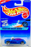 Mattel Hot Wheels 1997 Power Pipes Diecast Vehicle Collector #531 Phantom Racer Series 3 of 4 | Clear Blue Body Purple Tinted Windows Chrome Metal Car