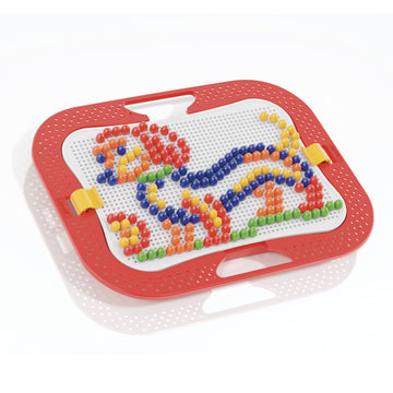 Quercetti - FantaColor Design - 300 Piece Creative Art Set with Colored Pegs and Storage Tray, for Kids Ages 3 Years +