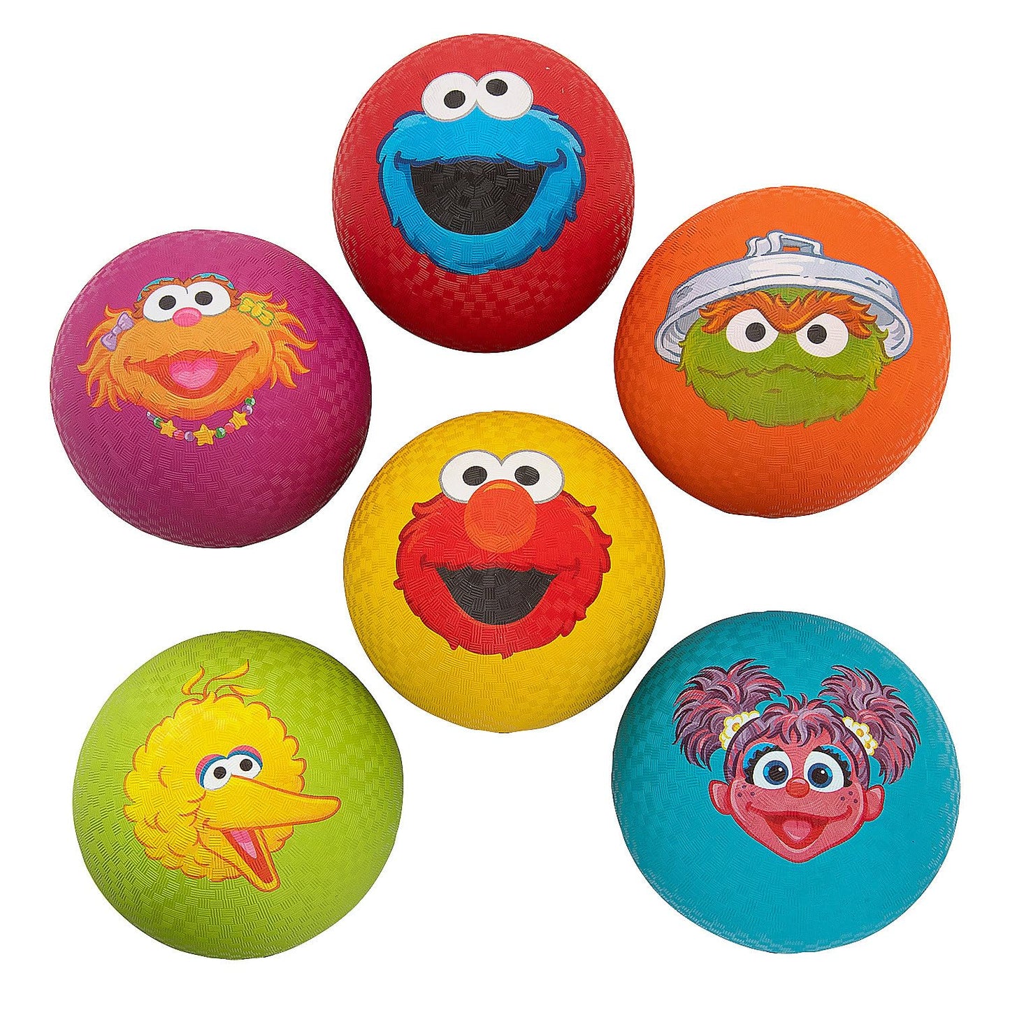 Fun Express 8 1/2" Inflatable Sesame Street Character Rubber Playground Balls - 6 Pieces