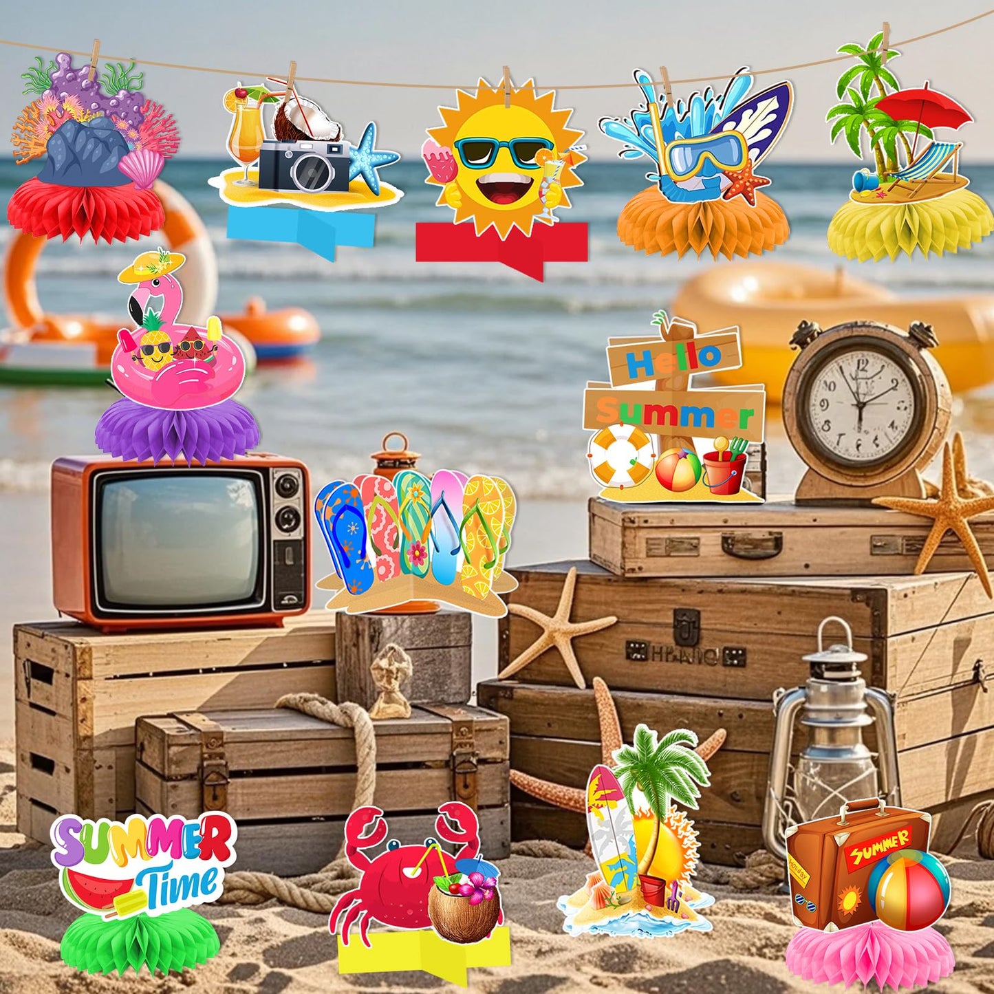 Summer Party Decorations Beach Party Decorations Beach Themed Party Decorations Summer Decorations Summer Centerpieces for Tables Hawaiian Table