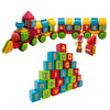 Picasso Toys PTB103 Alphabet & Numerical Train 103pc Hedgehog Block Shape Blocks Building Tiles Set Construction Learning Toy Stacking Educational