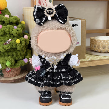 6 Set 17cm Doll Clothes, Clothes for Dolls Outfit, Accessories for 17cm Dolls Clothes T-Shirt + Dress + Bow + Handbag + Necklace + Shoes, No Doll