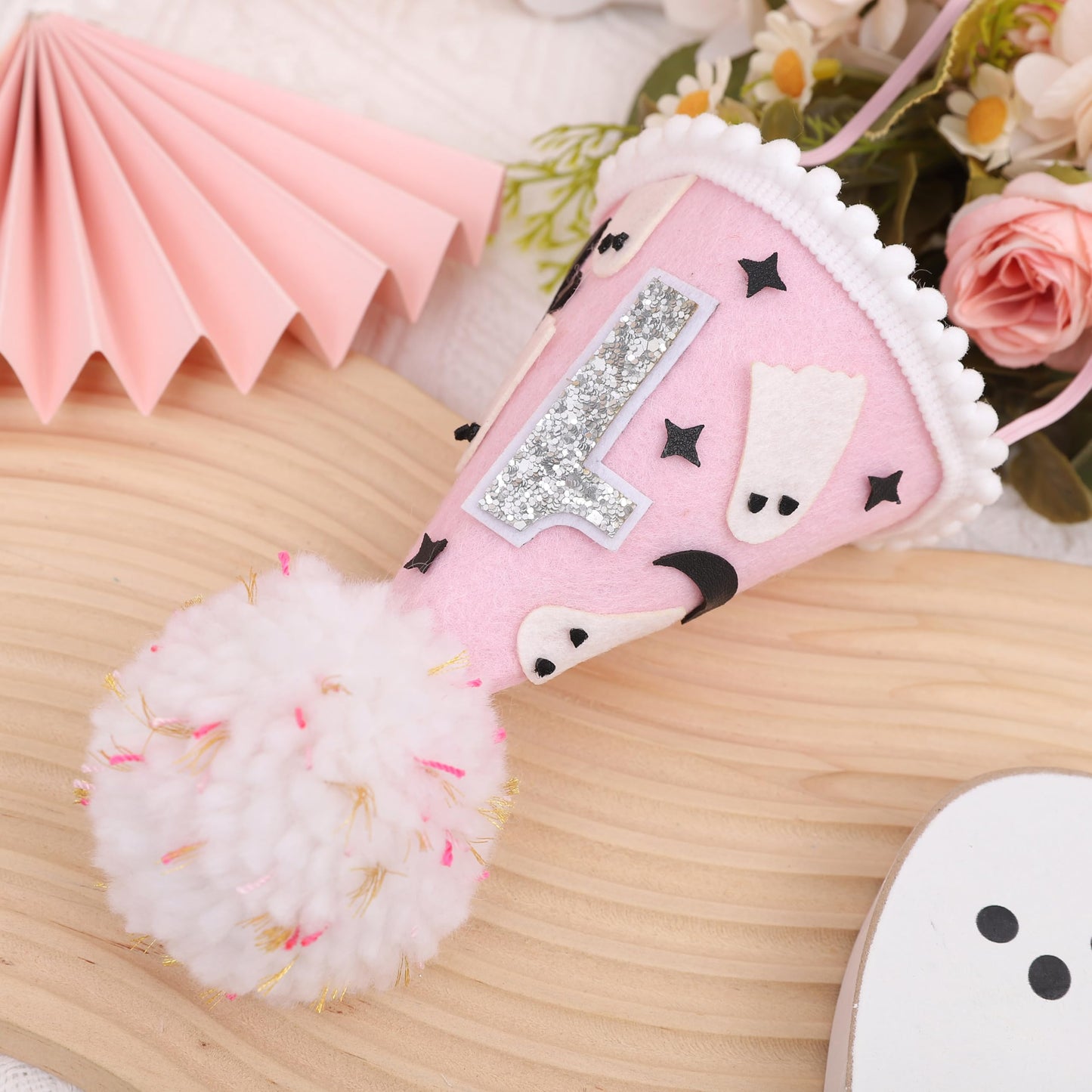 WUTKYAX Spooky One 1st Birthday Hat - Halloween Ghost First Birthday Hat with Bats,Cute Halloween One Birthday Decoration for Girls,Little Boo