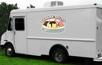 Banana Splits 48" Concession Decal Sign cart Trailer Stand Sticker Equipment