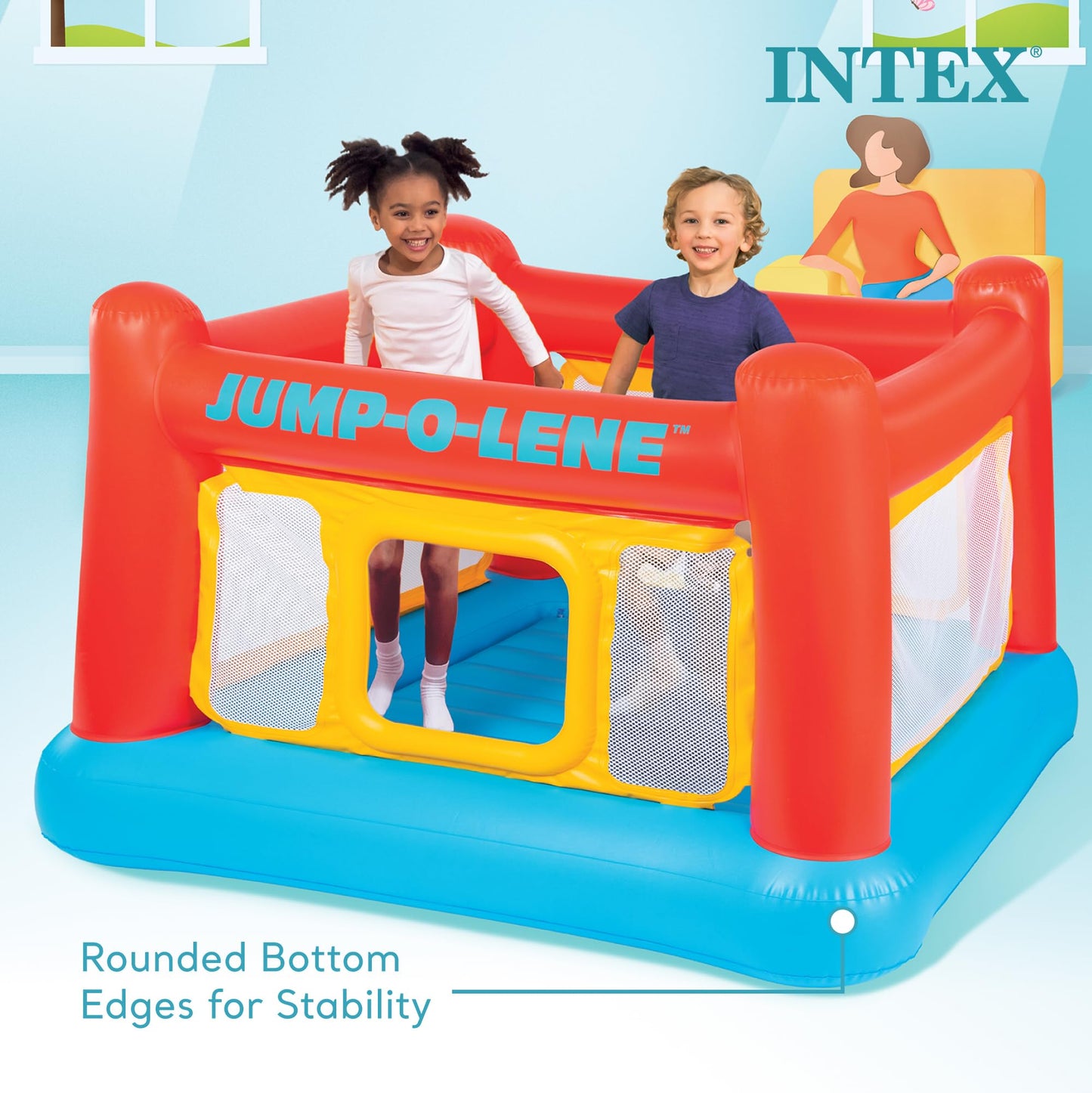 Intex 2 Pack Inflatable Jump-O-Lene Indoor or Outdoor Playhouse Bounce Castle House