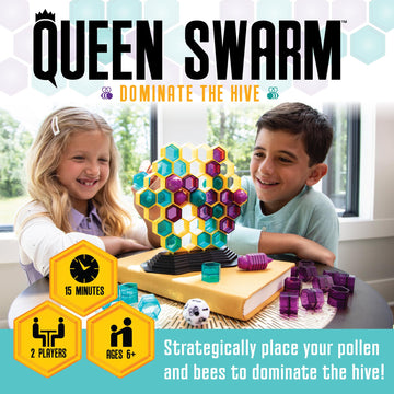 MindWare Queen Swarm - Strategic Hive Domination Game for Kids & Families, Dice-Rolling Area Control Board Game, Ages 6+, 2 Players