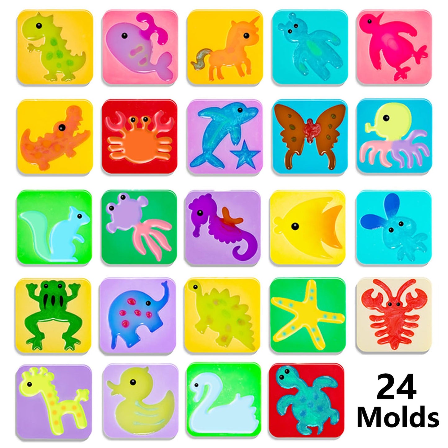 Kidisego Aqua Fairy Water Gel Kit for Kids, Magic Water Elf Toy Kit with 20 Colors Magic Gel, Aqua Fairy kit with 24 Shape Molds, Crate Your Own Magic