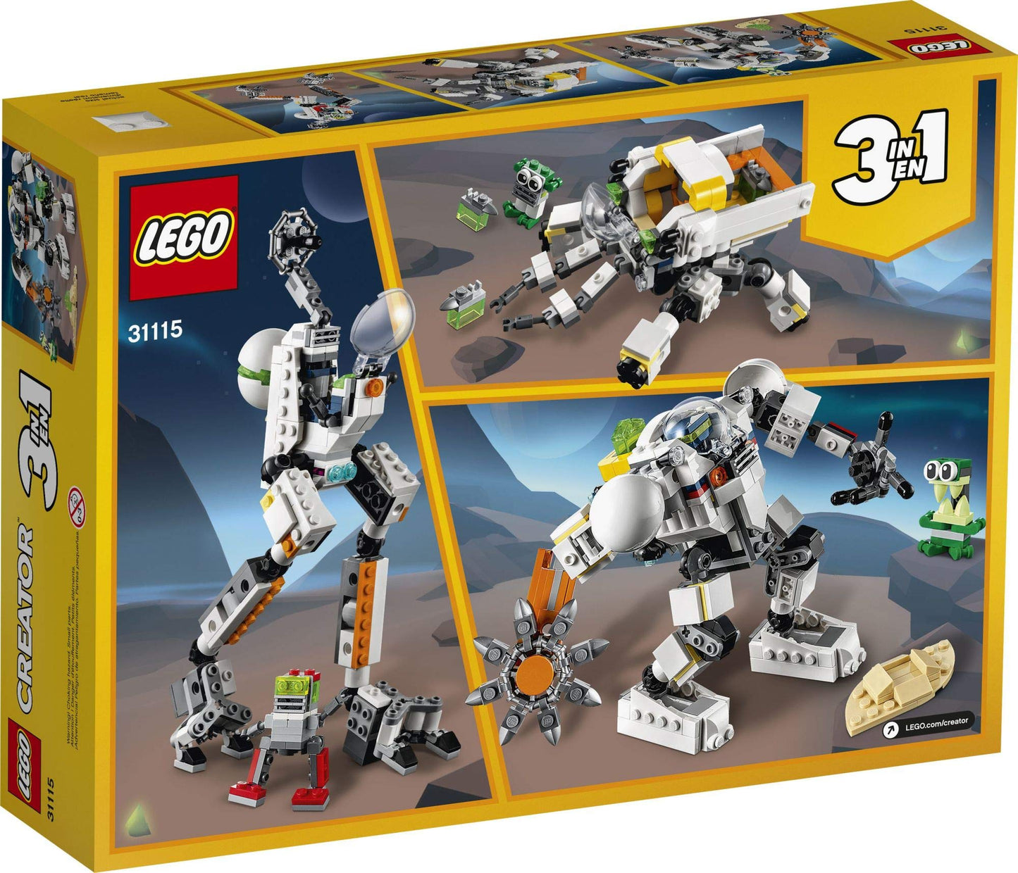 LEGO Creator 3in1 Space Mining Mech 31115 Building Kit Featuring a Mech Toy, Robot Toy and Alien Figure; Makes The Best Toy for Kids Who Love Creative