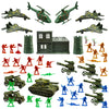 Zaleny 145 pcs Military Toy Soldier Playset Colorful Army Men Battlefield Action Figures with Tanks Helicopters and Accessories for Boys