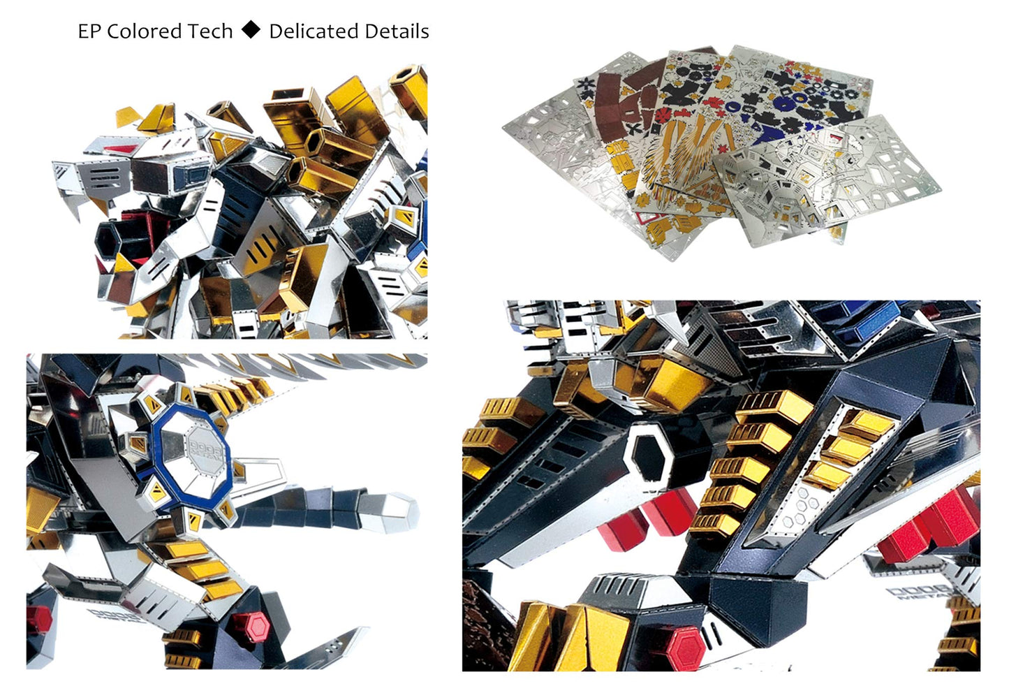 Microworld 3D Metal Puzzle, Mechanical Flying Tiger Metal Model Kits, DIY Brain Teaser Challenge 3D Puzzles for Adults, Art Craft Home Decor Gift