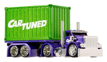 CarTuned™ Rig$ Container Case- Sneaky Pete, Purple and Green DieCast Truck, Style 2