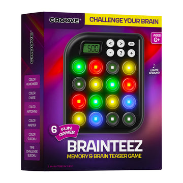 Croove Brain Teasers & Memory Game, 6 Fun Games for Kids, Cool Stocking Stuffers Toys, Best Activities for Boy, Gift Ideas for Boys & Girls Ages 6-8 9