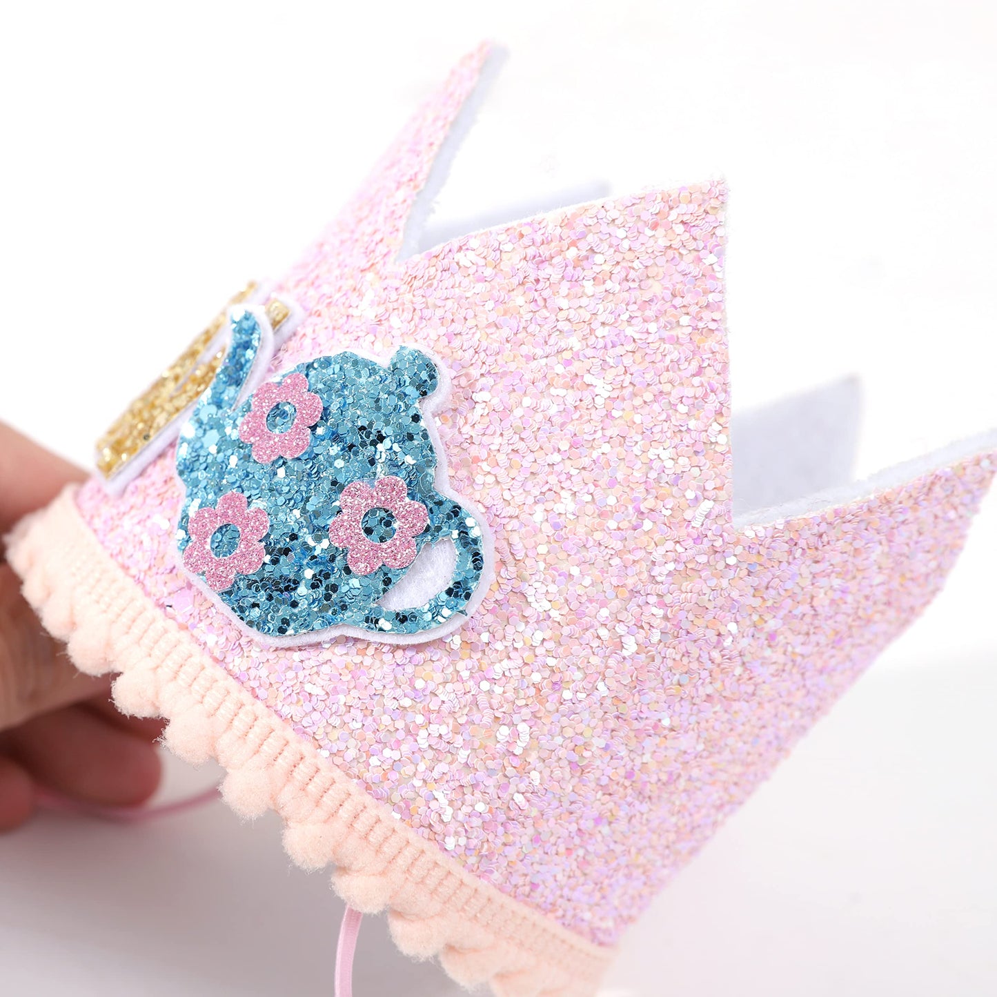 WAUAO Alice in Wonderland Tea Party Decorations - Birthday Crown/Hat, Girl's 2nd Birthday Pink Outfit