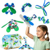 Clixo Window Travel Pack - Fun Magnetic Toy for Kids - 24-Piece Suncatcher Kit with Prisms & Suction Cups for Plane and Car Windows - Portable Rainbow