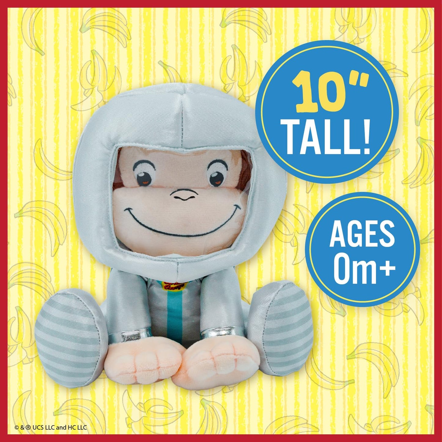 Curious George Animated Astronaut Stuffed Animal Plush Toy Monkey - Cute Cuddle Plushie Gift Makes Sound by Pushing Paw and Watch Him Move
