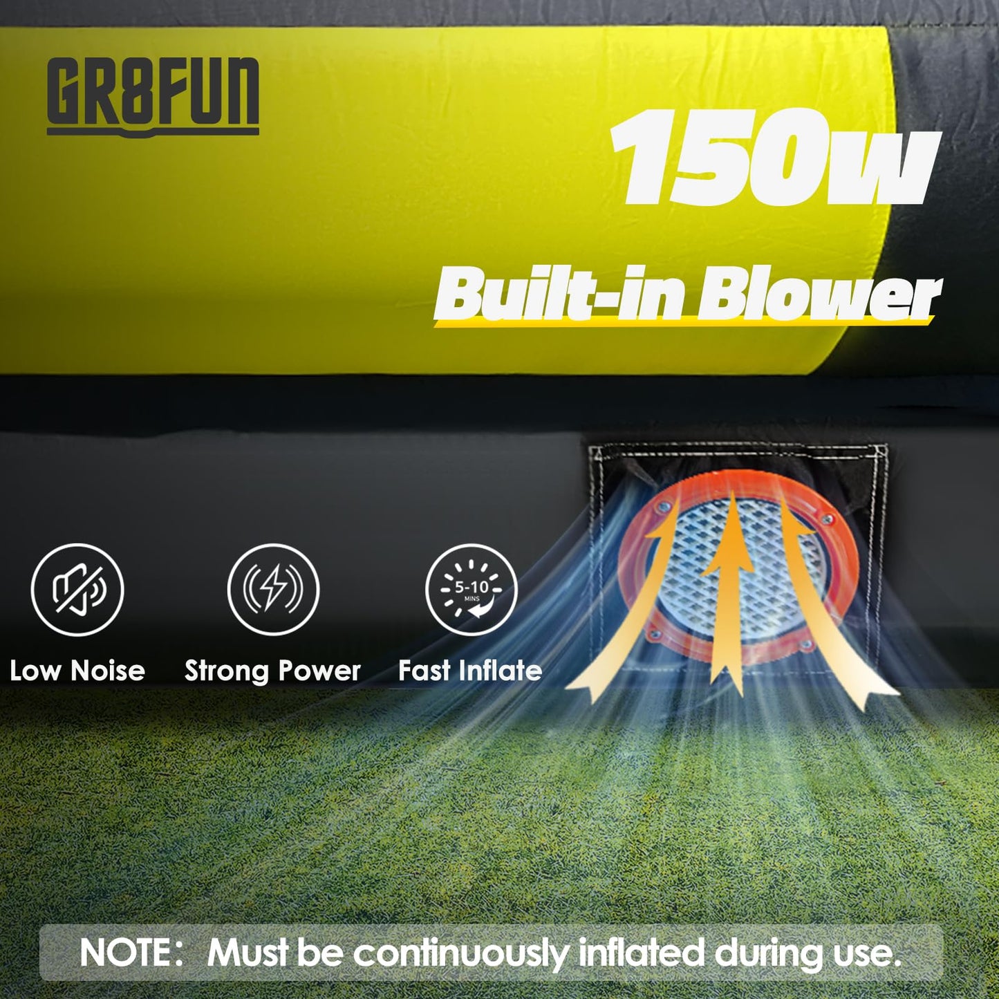 GR8FUN Inflatable Gaga Ball Pit 17FT with Built-in Blower, Portable Large Gaga Ball Pit for Indoor & Outdoor Activities, Inflatable Sport Games