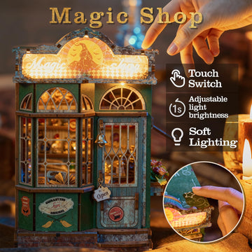 Book Nook Kit, Creative DIY Miniature House Dollhouse Kit Magic Shop