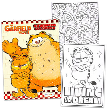 Garfield Advanced Coloring Book Set for Teens, Adults - Garfield Coloring Activity Book Bundle with Colored Pencils, Bookmark with Garfield | Advanced