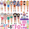 EuTengHao 78Pcs Doll Clothes and Accessories for 11.5 Inch Girl Doll and 12 Inch Boy Includes 28 Wear Clothes Shoes and Couple's Sky Wheel Surfboard